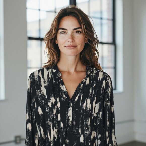 Wonderly Stylish Black and White Houndstooth Women's Top - Picture 16 of 16